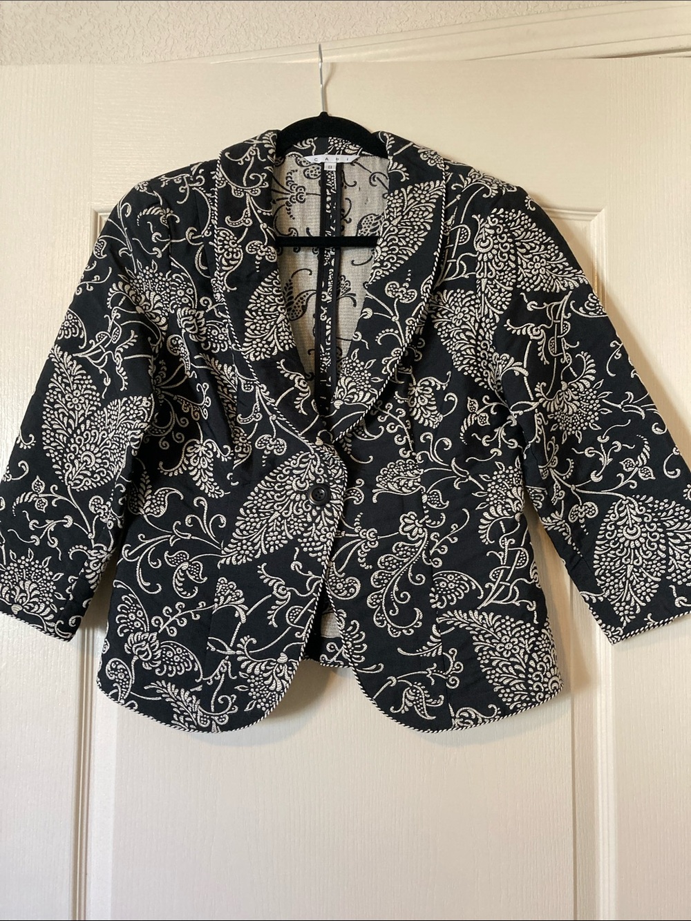 Y2K CAbi USAMade Jacquard Floral Jacket, P2P 19 in.